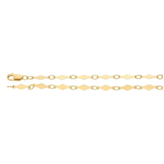 14K Yellow Gold 3mm Diamond-Link Chain