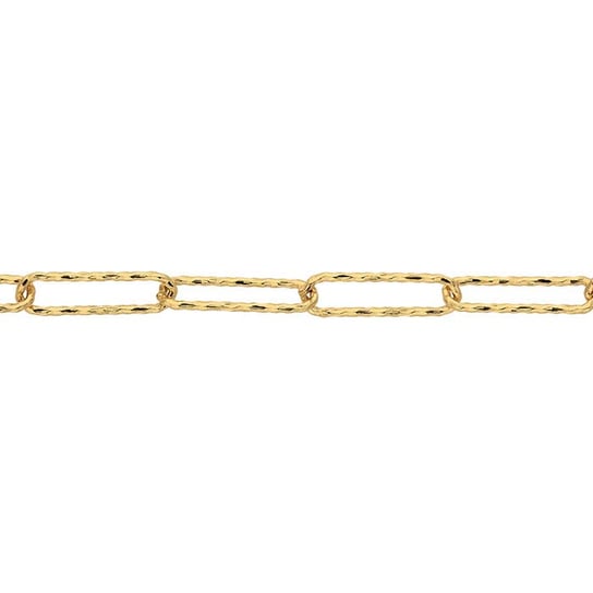 14K Yellow Gold 2.7mm Diamond-Cut Oval Cable Chain