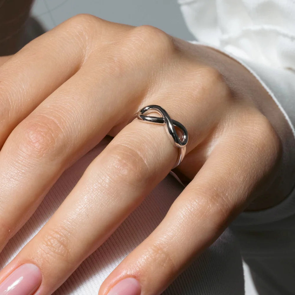 Silver 925 Rhodium Plated Infinity Ring