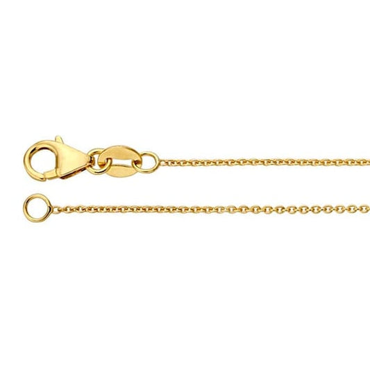 14K yellow Gold 0.85mm Round Cable Chain 18"
