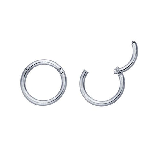 Stainless Steel Hinged Endless Hoop Earrings