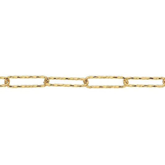 14K Yellow Gold 2.7mm Diamond-Cut Oval Cable Chain