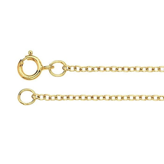 14K Yellow Gold 1.3mm Oval Cable Chain