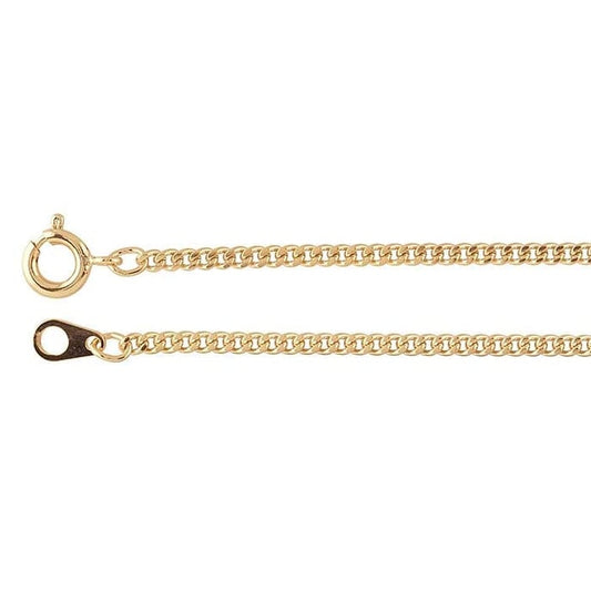 Stainless Steel Yellow Gold-Plated 2mm Diamond-Cut Curb Chain