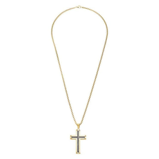 Gold-Plated Stainless Steel Cross Necklace